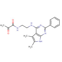 251946-35-7 N-[2-[(5,6-dimethyl-2-phenyl-7H-pyrrolo[2,3-d]pyrimidin-4-yl)amino]ethyl]-2-oxopropanamide chemical structure
