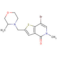 1610520-57-4 7-bromo-5-methyl-2-[(3-methylmorpholin-4-yl)methyl]thieno[3,2-c]pyridin-4-one chemical structure