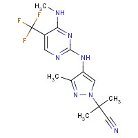 1374828-69-9 2-methyl-2-[3-methyl-4-[[4-(methylamino)-5-(trifluoromethyl)pyrimidin-2-yl]amino]pyrazol-1-yl]propanenitrile chemical structure