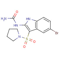 918494-16-3 (5-bromo-3-pyrrolidin-1-ylsulfonyl-1H-indol-2-yl)urea chemical structure