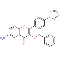 1187016-34-7 6-amino-2-(4-imidazol-1-ylphenyl)-3-phenylmethoxychromen-4-one chemical structure