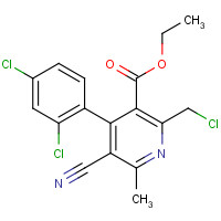 915297-07-3 ethyl 2-(chloromethyl)-5-cyano-4-(2,4-dichlorophenyl)-6-methylpyridine-3-carboxylate chemical structure