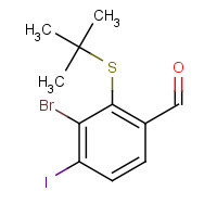 1326714-58-2 3-bromo-2-tert-butylsulfanyl-4-iodobenzaldehyde chemical structure
