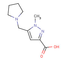 1223748-34-2 1-methyl-5-(pyrrolidin-1-ylmethyl)pyrazole-3-carboxylic acid chemical structure