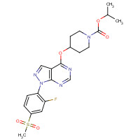 832714-46-2 propan-2-yl 4-[1-(2-fluoro-4-methylsulfonylphenyl)pyrazolo[3,4-d]pyrimidin-4-yl]oxypiperidine-1-carboxylate chemical structure