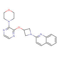 1350607-37-2 4-[3-(1-quinolin-2-ylazetidin-3-yl)oxypyrazin-2-yl]morpholine chemical structure