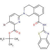 1235036-16-4 tert-butyl 6-[8-(1,3-benzothiazol-2-ylcarbamoyl)-3,4-dihydro-1H-isoquinolin-2-yl]-3-bromopyridine-2-carboxylate chemical structure