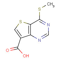 1318128-87-8 4-methylsulfanylthieno[3,2-d]pyrimidine-7-carboxylic acid chemical structure