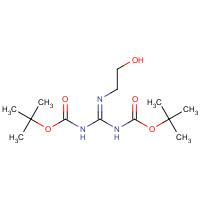 215050-11-6 tert-butyl N-[N'-(2-hydroxyethyl)-N-[(2-methylpropan-2-yl)oxycarbonyl]carbamimidoyl]carbamate chemical structure