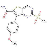 1462950-06-6 7-(4-methoxyphenyl)-2-methylsulfonylthieno[3,2-d]pyrimidine-6-carboxamide chemical structure