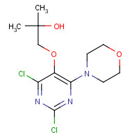 1572048-40-8 1-(2,4-dichloro-6-morpholin-4-ylpyrimidin-5-yl)oxy-2-methylpropan-2-ol chemical structure