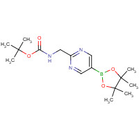1235451-39-4 tert-butyl N-[[5-(4,4,5,5-tetramethyl-1,3,2-dioxaborolan-2-yl)pyrimidin-2-yl]methyl]carbamate chemical structure