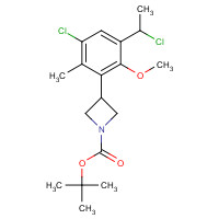 1426699-08-2 tert-butyl 3-[5-chloro-3-(1-chloroethyl)-2-methoxy-6-methylphenyl]azetidine-1-carboxylate chemical structure