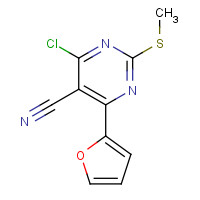 137447-07-5 4-chloro-6-(furan-2-yl)-2-methylsulfanylpyrimidine-5-carbonitrile chemical structure