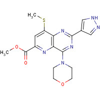 1220113-93-8 methyl 8-methylsulfanyl-4-morpholin-4-yl-2-(1H-pyrazol-4-yl)pyrido[3,2-d]pyrimidine-6-carboxylate chemical structure