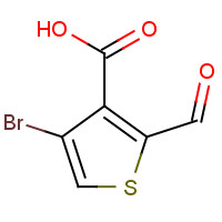 1334640-34-4 4-bromo-2-formylthiophene-3-carboxylic acid chemical structure