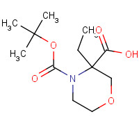 1269446-42-5 3-ethyl-4-[(2-methylpropan-2-yl)oxycarbonyl]morpholine-3-carboxylic acid chemical structure