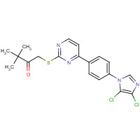 650592-26-0 1-[4-[4-(4,5-dichloroimidazol-1-yl)phenyl]pyrimidin-2-yl]sulfanyl-3,3-dimethylbutan-2-one chemical structure