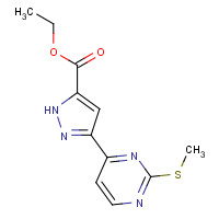 1403333-55-0 ethyl 3-(2-methylsulfanylpyrimidin-4-yl)-1H-pyrazole-5-carboxylate chemical structure
