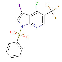 1299607-80-9 1-(benzenesulfonyl)-4-chloro-3-iodo-5-(trifluoromethyl)pyrrolo[2,3-b]pyridine chemical structure