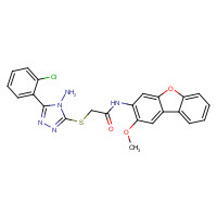 578756-90-8 2-[[4-amino-5-(2-chlorophenyl)-1,2,4-triazol-3-yl]sulfanyl]-N-(2-methoxydibenzofuran-3-yl)acetamide chemical structure