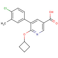1364678-55-6 5-(4-chloro-3-methylphenyl)-6-cyclobutyloxypyridine-3-carboxylic acid chemical structure