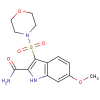 661467-80-7 6-methoxy-3-morpholin-4-ylsulfonyl-1H-indole-2-carboxamide chemical structure