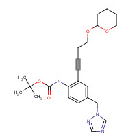 1364692-00-1 tert-butyl N-[2-[4-(oxan-2-yloxy)but-1-ynyl]-4-(1,2,4-triazol-1-ylmethyl)phenyl]carbamate chemical structure