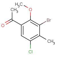 1382994-99-1 1-(3-bromo-5-chloro-2-methoxy-4-methylphenyl)ethanone chemical structure