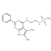 251946-30-2 N-[2-[(5,6-dimethyl-2-phenyl-7H-pyrrolo[2,3-d]pyrimidin-4-yl)amino]ethyl]methanesulfonamide chemical structure