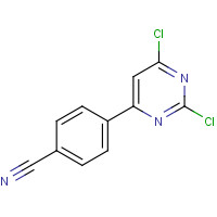 1491181-11-3 4-(2,6-dichloropyrimidin-4-yl)benzonitrile chemical structure