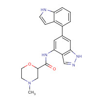 1198409-19-6 N-[6-(1H-indol-4-yl)-1H-indazol-4-yl]-4-methylmorpholine-2-carboxamide chemical structure