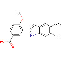 835595-03-4 3-(5,6-dimethyl-1H-indol-2-yl)-4-methoxybenzoic acid chemical structure