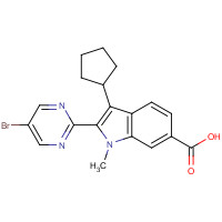 863885-94-3 2-(5-bromopyrimidin-2-yl)-3-cyclopentyl-1-methylindole-6-carboxylic acid chemical structure