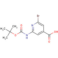 1060801-22-0 2-bromo-6-[(2-methylpropan-2-yl)oxycarbonylamino]pyridine-4-carboxylic acid chemical structure