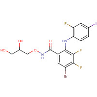 391210-00-7 5-bromo-N-(2,3-dihydroxypropoxy)-3,4-difluoro-2-(2-fluoro-4-iodoanilino)benzamide chemical structure
