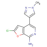 1326714-34-4 2-chloro-4-(1-methylpyrazol-4-yl)furo[2,3-c]pyridin-7-amine chemical structure