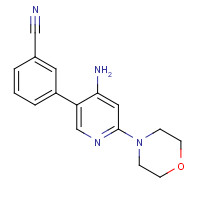 1354289-58-9 3-(4-amino-6-morpholin-4-ylpyridin-3-yl)benzonitrile chemical structure