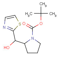 156265-42-8 tert-butyl 2-[hydroxy(1,3-thiazol-2-yl)methyl]pyrrolidine-1-carboxylate chemical structure