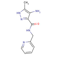 915372-12-2 4-amino-5-methyl-N-(pyridin-2-ylmethyl)-1H-pyrazole-3-carboxamide chemical structure