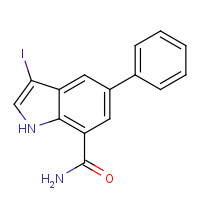 860624-94-8 3-iodo-5-phenyl-1H-indole-7-carboxamide chemical structure