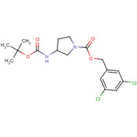 1613513-81-7 (3,5-dichlorophenyl)methyl 3-[(2-methylpropan-2-yl)oxycarbonylamino]pyrrolidine-1-carboxylate chemical structure