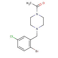 685535-66-4 1-[4-[(2-bromo-5-chlorophenyl)methyl]piperazin-1-yl]ethanone chemical structure