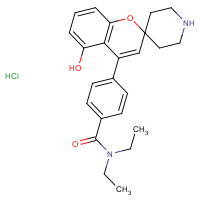 850173-95-4 N,N-diethyl-4-(5-hydroxyspiro[chromene-2,4'-piperidine]-4-yl)benzamide;hydrochloride chemical structure