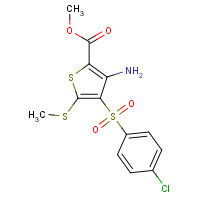 845266-18-4 methyl 3-amino-4-(4-chlorophenyl)sulfonyl-5-methylsulfanylthiophene-2-carboxylate chemical structure