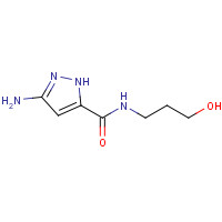 1342836-99-0 3-amino-N-(3-hydroxypropyl)-1H-pyrazole-5-carboxamide chemical structure