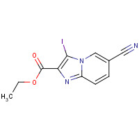 885275-50-3 ethyl 6-cyano-3-iodoimidazo[1,2-a]pyridine-2-carboxylate chemical structure