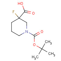 934342-39-9 3-fluoro-1-[(2-methylpropan-2-yl)oxycarbonyl]piperidine-3-carboxylic acid chemical structure