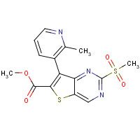 1462950-35-1 methyl 7-(2-methylpyridin-3-yl)-2-methylsulfonylthieno[3,2-d]pyrimidine-6-carboxylate chemical structure