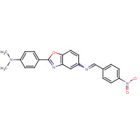 331445-35-3 N,N-dimethyl-4-[5-[(4-nitrophenyl)methylideneamino]-1,3-benzoxazol-2-yl]aniline chemical structure